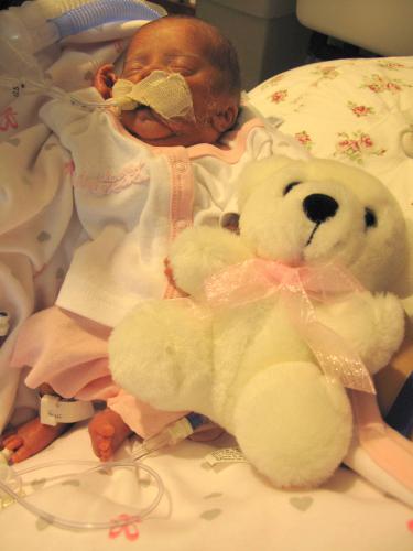 Abby with her teddy bear